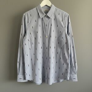 Banana Republic Navy and White Striped Shirt